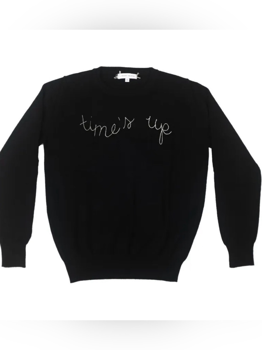 Lingua Franca for Times Up Black Cashmere Times Up Sweater NEW NWT